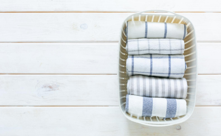 Basket of folded towels