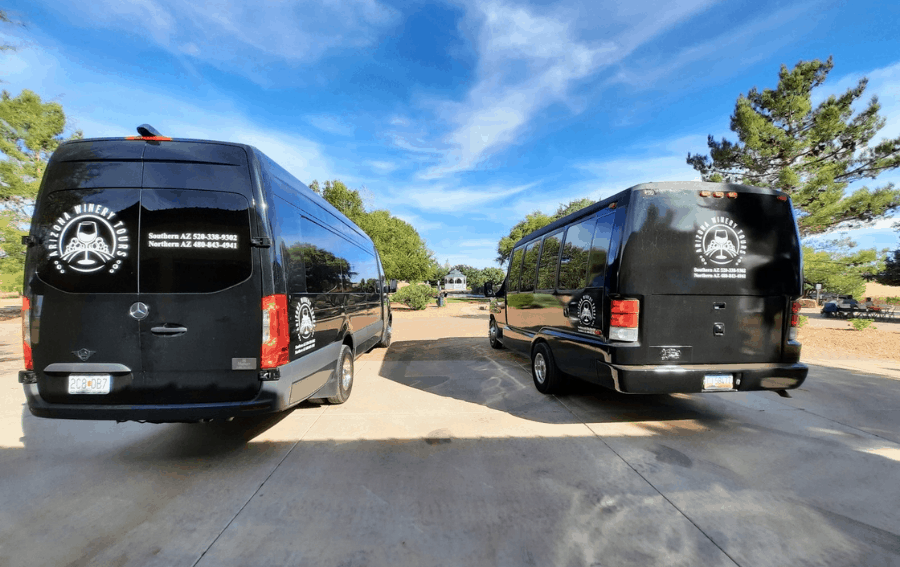 AZ Winery Tours Buses with Logo