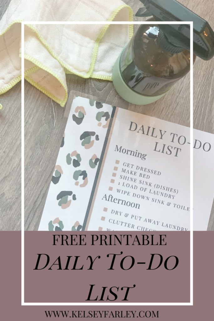 To-Do List with rag and spray bottle