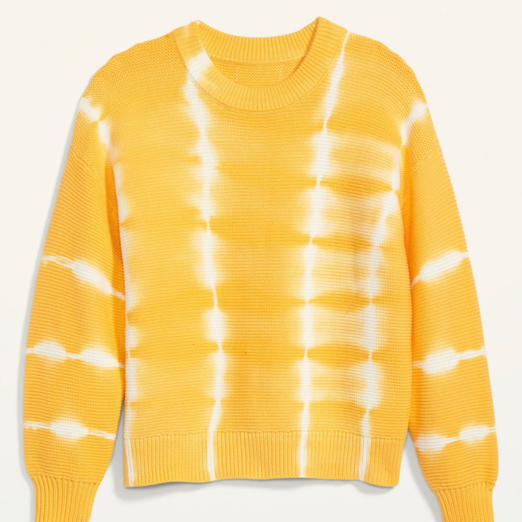 Yellow tie dyed sweater